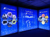 Blue Fuj Electric branded digital display wall in 5ft backlit tension fabric