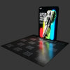 Sleek black Nike custom-fit sneakers poster in vibrant neon design on 5ft backlit display