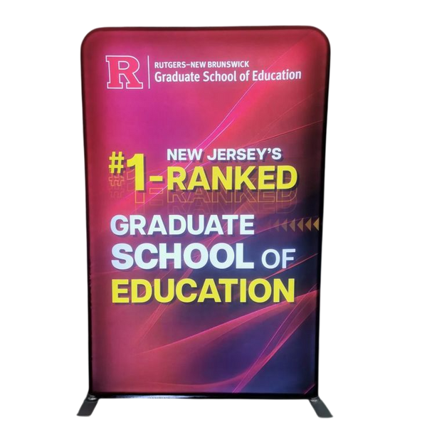Our 5ft Backlit Tension Fabric Display is an ultra-bright and vivid portable backlit trade show display that showcase