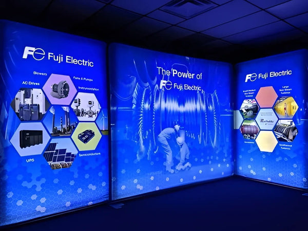 Our 5ft Backlit Tension Fabric Display is an ultra-bright and vivid portable backlit trade show display that showcase