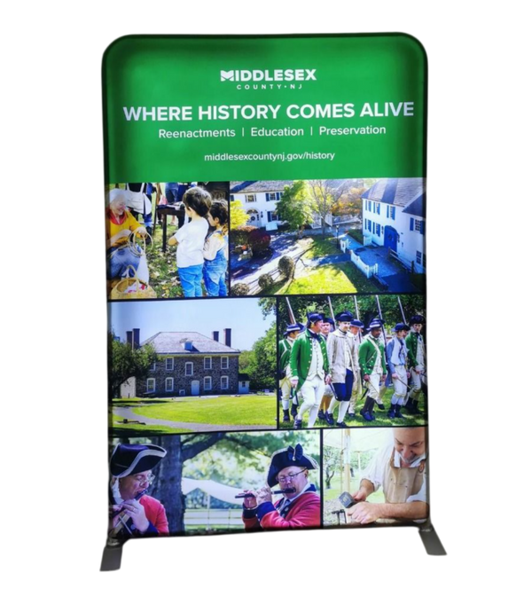 Our 5ft Backlit Tension Fabric Display is an ultra-bright and vivid portable backlit trade show display that showcase