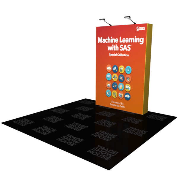 5ft x 7.5ft Straight Pop Up Display - Fabric Pop Up Displays