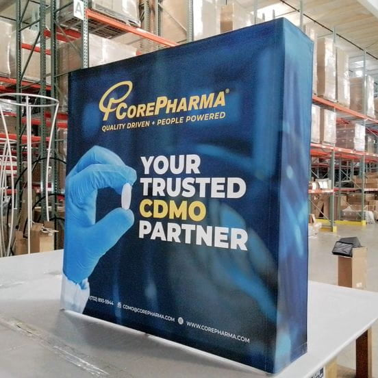 Our 5ft Tabletop Pop Up Fabric Display is a lightweight and easy to setup pop-up with stretch graphics included black
