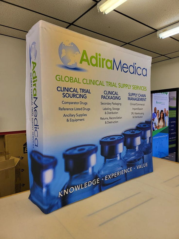Our 5ft Tabletop Pop Up Fabric Display is a lightweight and easy to setup pop-up with stretch graphics included black