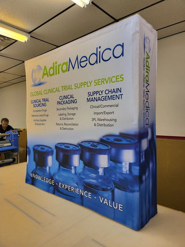 Our 5ft Tabletop Pop Up Fabric Display is a lightweight and easy to setup pop-up with stretch graphics included black