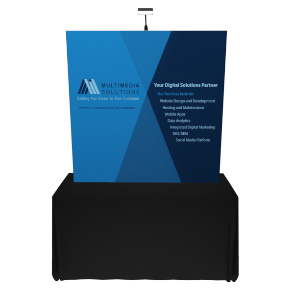 5ft x 5ft Tabletop Pop Up Fabric Display - Pop Up Tabletop Displays