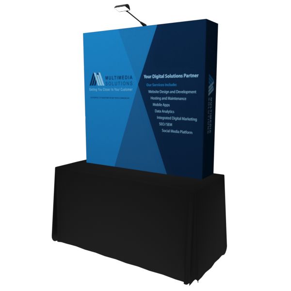 5ft x 5ft Tabletop Pop Up Fabric Display - Pop Up Tabletop Displays