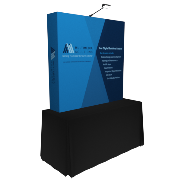 5ft x 5ft Tabletop Pop Up Fabric Display - Pop Up Tabletop Displays
