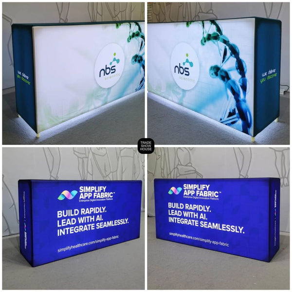 6.5ft Backlit SEG Light Box Counter