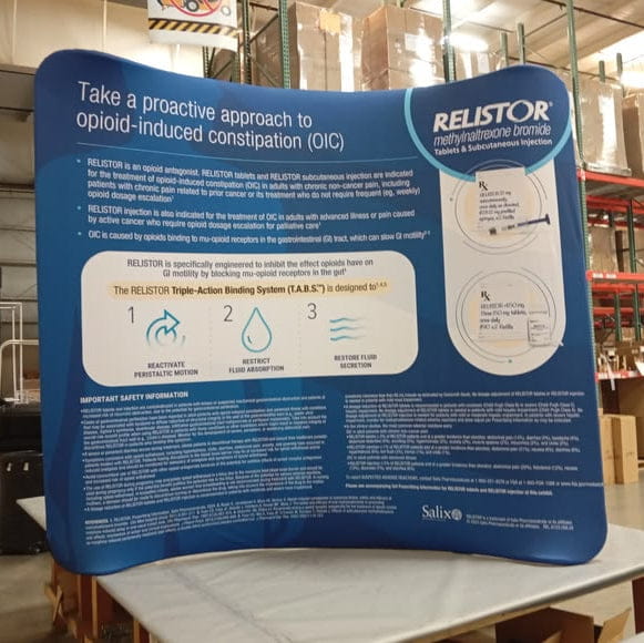 Our 6ft Curved Tabletop Tension Fabric Display is a sleek and modern that quickly assembles in just 5 minutes. slide