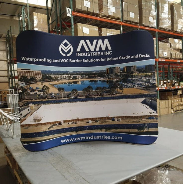 Our 6ft Curved Tabletop Tension Fabric Display is a sleek and modern that quickly assembles in just 5 minutes. slide