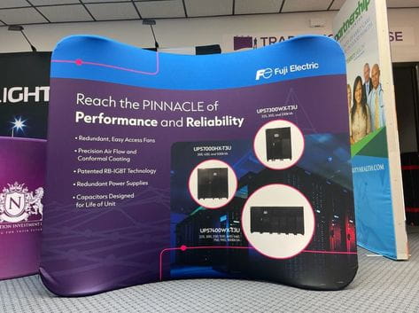 Our 6ft Curved Tabletop Tension Fabric Display is a sleek and modern that quickly assembles in just 5 minutes. slide
