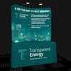 Our 6ft Curved Tabletop Tension Fabric Display Kit is a sleek and modern that quickly assembles in minutes