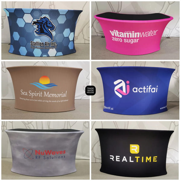 6ft Curved Tension Fabric Counter - Counters