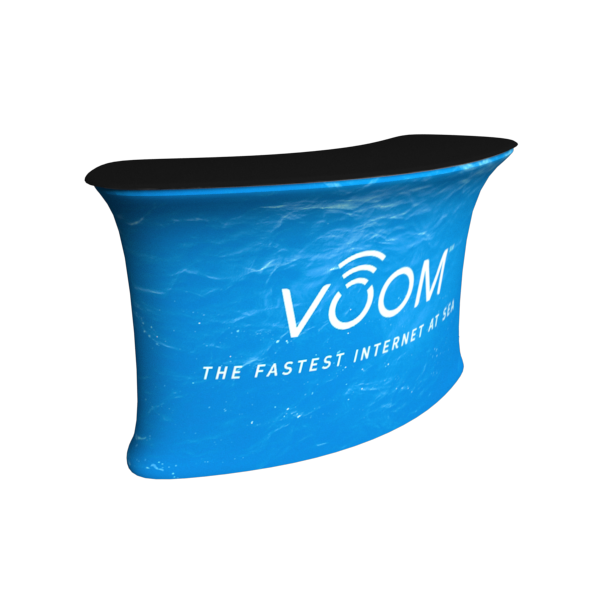 6ft Curved Tension Fabric Counter - Tension Fabric Counters