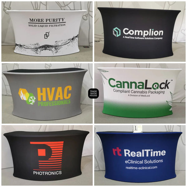 6ft Curved Tension Fabric Counter - Counters