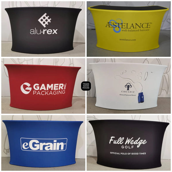 6ft Curved Tension Fabric Counter - Counters