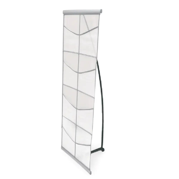 8-pocket mesh fabric literature stand holder with gray trim
