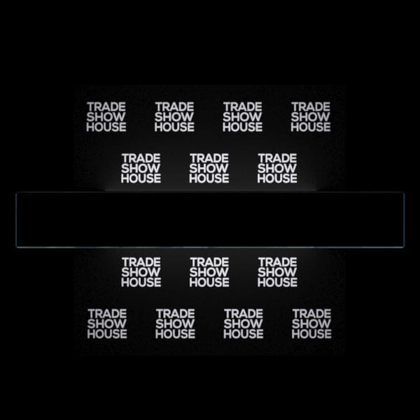 8ft Backlit SEG Light Box Wall with repeating trade show house grid text