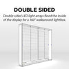 8ft backlit SEG light box wall with sleek double-sided LED and silver frame