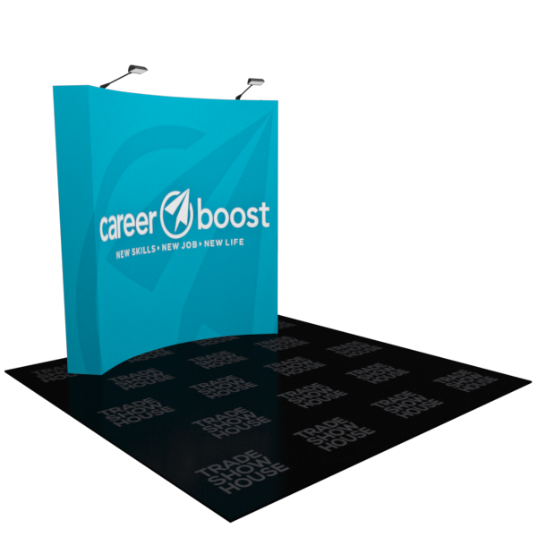 8ft Curved Pop Up Display - No LED Lights / No Hard Shipping Case - Fabric Pop Up Displays