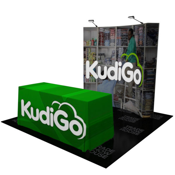 8ft x 7.5ft Curved Pop Up Display Table Cover Kit - Fabric Pop Up Displays