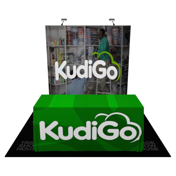 8ft x 7.5ft Curved Pop Up Display Table Cover Kit - Fabric Pop Up Displays