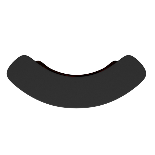 Dark gray curved ergonomic mousepad with reddish-brown border for 8ft display