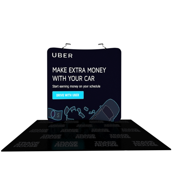 Uber advertising display.