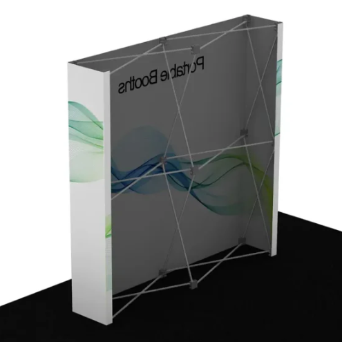 Our 8ft Straight Pop Up Fabric Display Table Kit includes a 6ft or fitted style cover to match your and black nylon