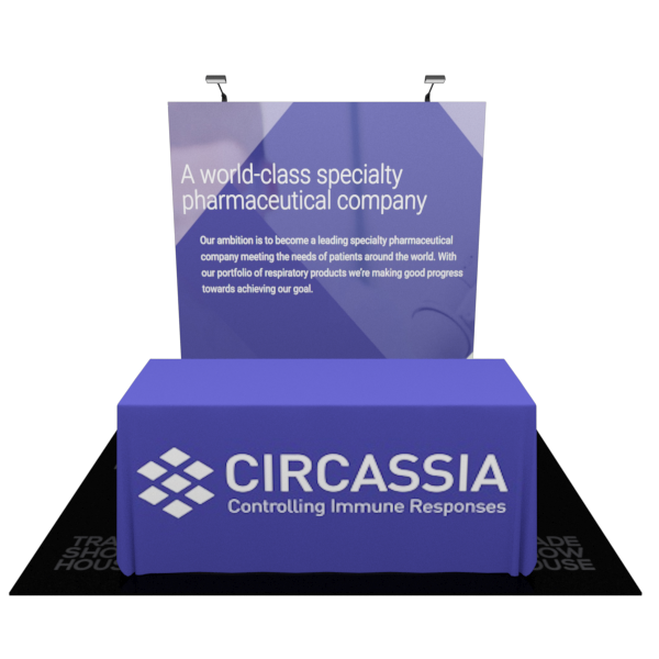 8ft x 7.5ft Straight Pop Up Display Table Cover Kit - Fabric Pop Up Displays