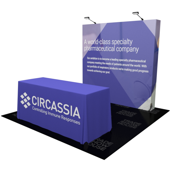 8ft x 7.5ft Straight Pop Up Display Table Cover Kit - Fabric Pop Up Displays