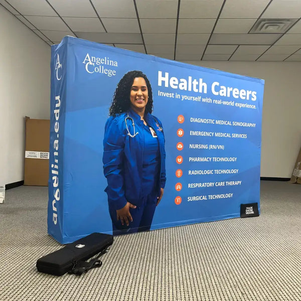 Our 8ft Tabletop Pop Up Fabric Display Kit is the perfect trade show on go that features a lightweight and easy