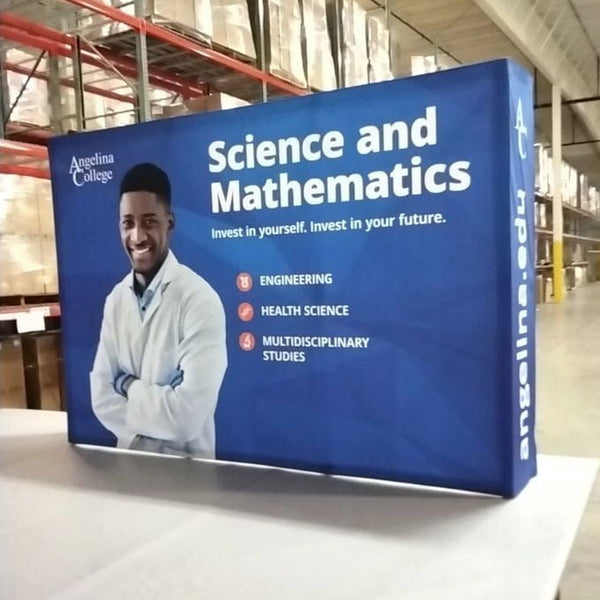 Our 8ft Tabletop Pop Up Fabric Display is a lightweight and easy to setup pop-up with stretch graphics included black