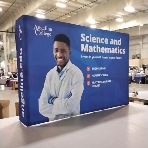 Our 8ft Tabletop Pop Up Fabric Display is a lightweight and easy to setup pop-up with stretch graphics included black