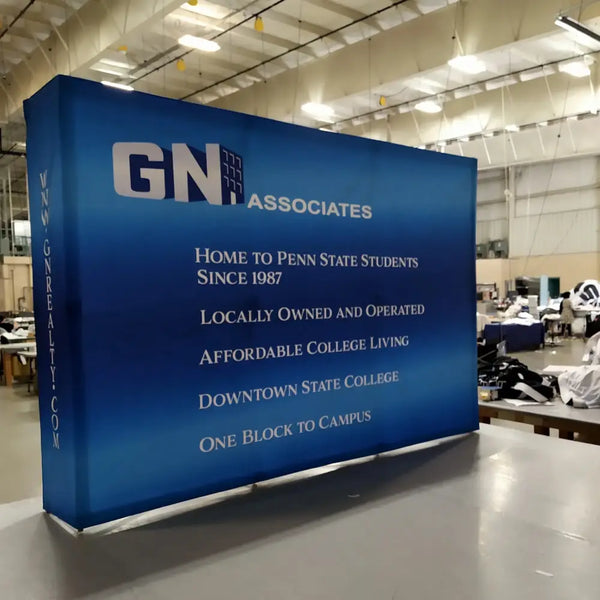 Our 8ft Tabletop Pop Up Fabric Display is a lightweight and easy to setup pop-up with stretch graphics included black