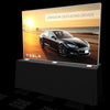 Black Tesla Model S sedan on 8ft x 5ft double-sided backlit SEG display