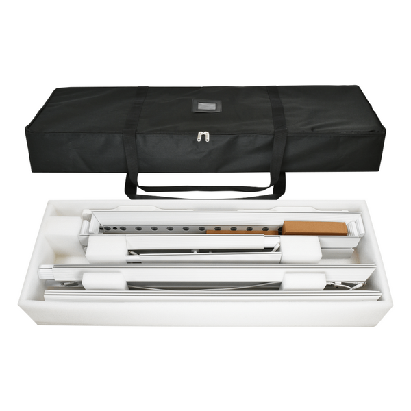 Black carrying case for 8ft x 5ft double sided tabletop backlit SEG display awning frame