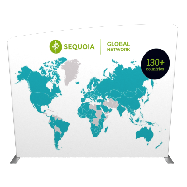 9.5ft x 8.5ft Angled Top Tension Fabric Modular Display - Tension Fabric Modular DisplaysPanels