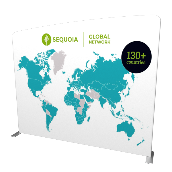 9.5ft x 8.5ft Angled Top Tension Fabric Modular Display - Tension Fabric Modular DisplaysPanels