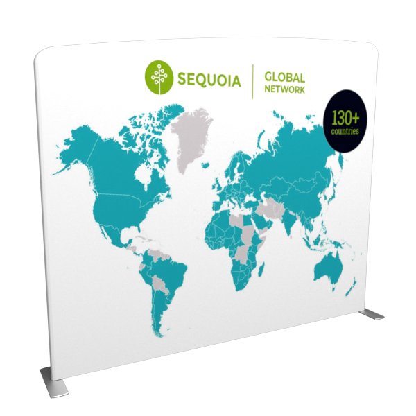 9.5ft x 8.5ft Angled Top Tension Fabric Modular Display - Tension Fabric Modular DisplaysPanels