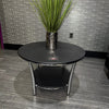 Black Modern Design Round Coffee Table with Polished Steel Frame