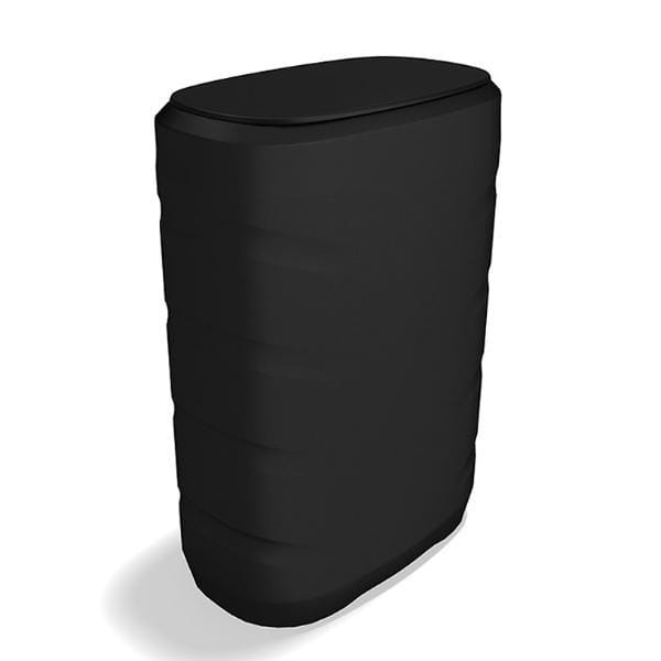 C900 Black Fabric Wrap cylindrical laundry hamper with rounded top and seams