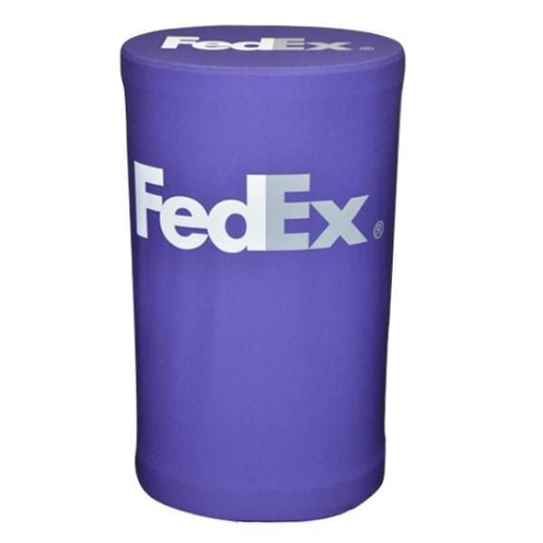 Purple FedEx stress ball in Case to Counter graphics