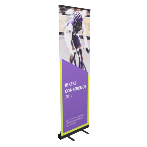 24 inch Classic Retractable Banner Stand - Soft Nylon Carry Bag / Black No LED Light Stands