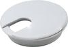 White plastic hinged lid cable management hole cover for desk grommet