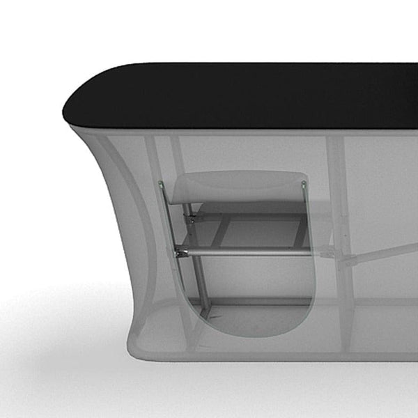 Curved Acrylic Shelf for Curved Tension Fabric Counters