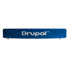 Blue Drupal sign on curved tension fabric display header
