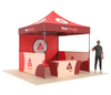 Our 10ft Custom Printed Pop Up Tent with Backwall features a lightweight, stable rust-resistant aluminum frame