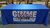 Our premium dye-sublimated, custom printed drape table covers are the perfect complementary tabletop display accessory